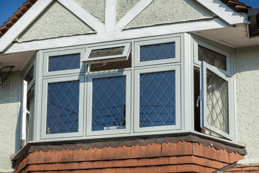 Chartwell green flush sash bay windows